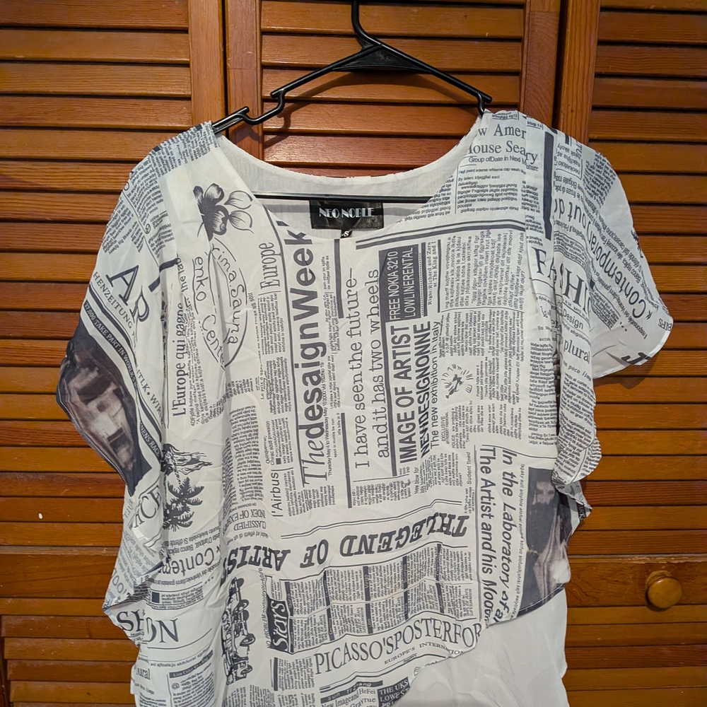 Newspaper Print Women's Top